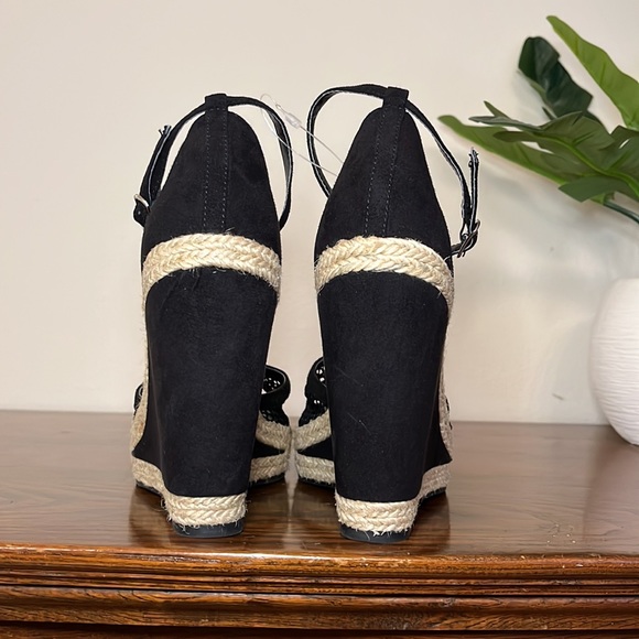 NEW ELLE Espadrille Suede Wedges - Picture 3 of 12